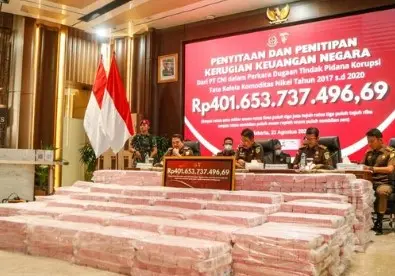 Kejagung Pamerkan Tumpukan Uang Rp401 Miliar, Barang Bukti Kasus Dugaan Korupsi Nikel PT CNI