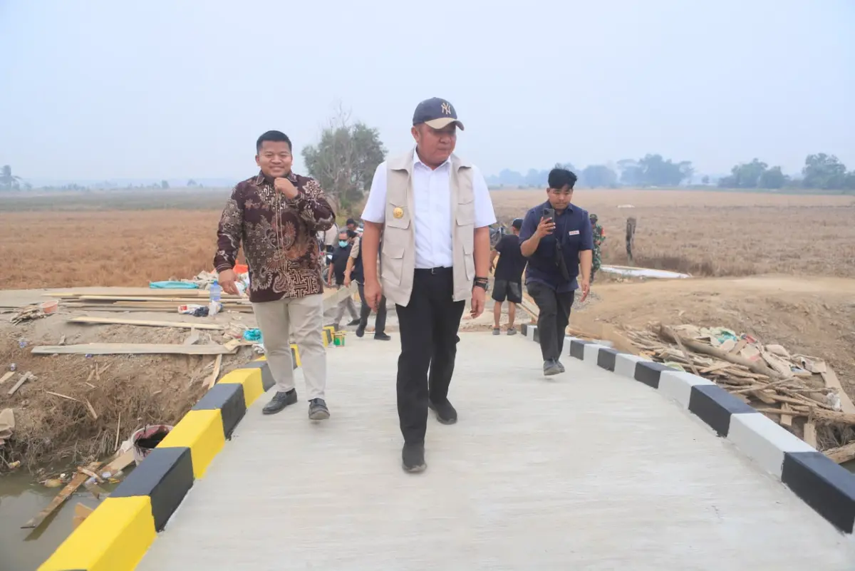 Tanpa Menunggu APBD, Herman Deru Gerakkan Gotong Royong Lintas Sektor Pulihkan Jembatan di Telang Rejo