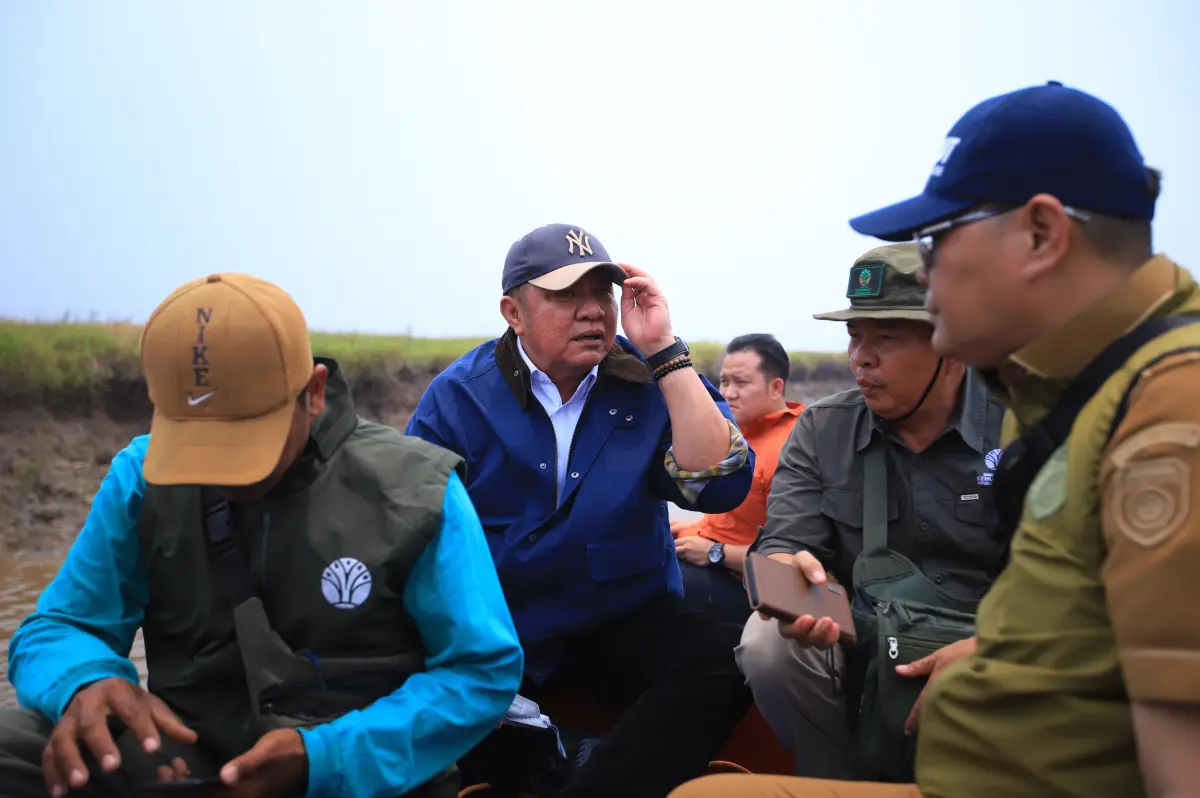 Naik Speed Boat, Gubernur Herman Deru Tinjau langsung Penanganan Karhutla di Habitat Gajah